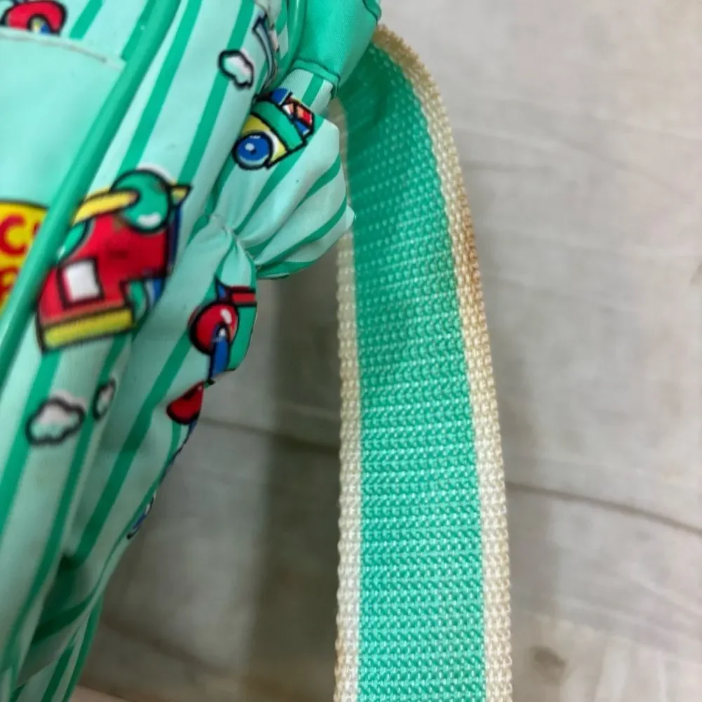 Rare Vintage Cutie‎ Pie Green Pinstripe Choo Choo Mini Diaper Bag